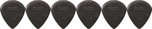 6 x Jim Dunlop Max Grip Jazz 3 Black Stiffo Gauge Guitar Picks Jazz III