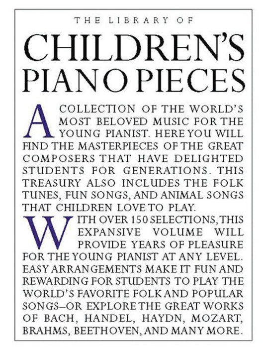 Library of Children's Piano Pieces - Piano Solo, 242 Pages, Music Sales America