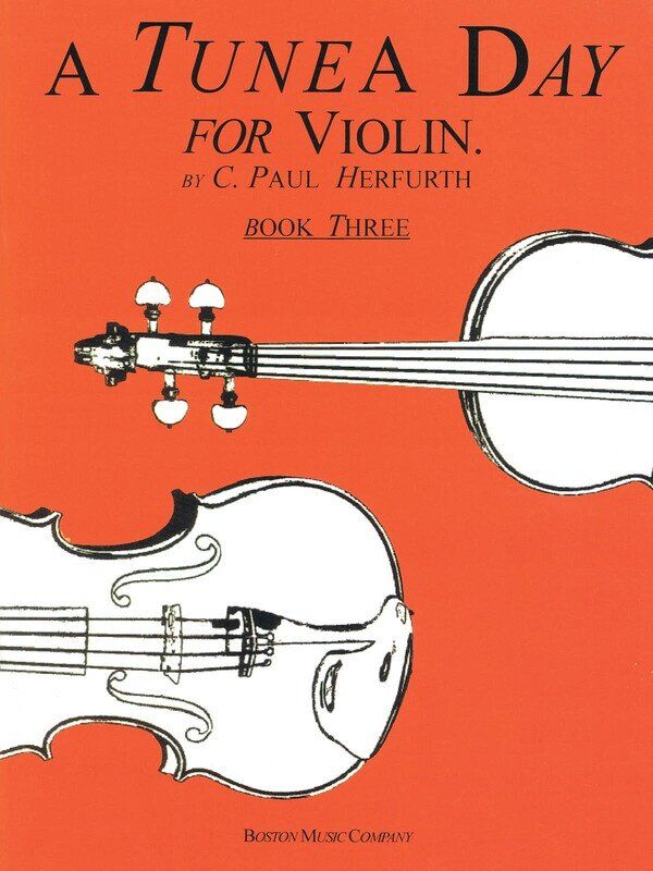 A Tune A Day Violin Book 3 by C. Paul Herfurth, 32 pages, for group or individual lessons, includes lessons, illustrations, and practice records.