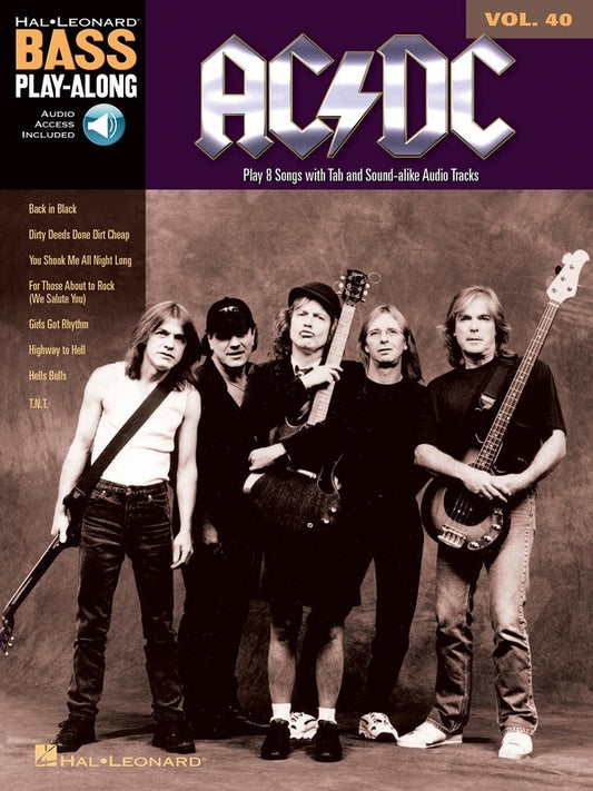 AC/DC Bass Play Along Book/CD V40 (Softcover Book/CD)