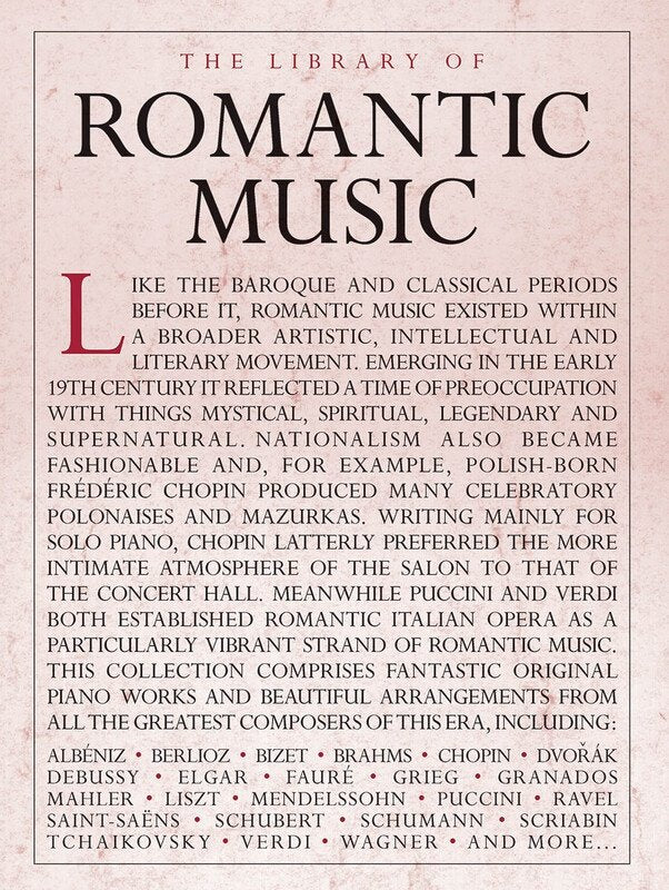 The Library Of Romantic Music (Music Sales America)