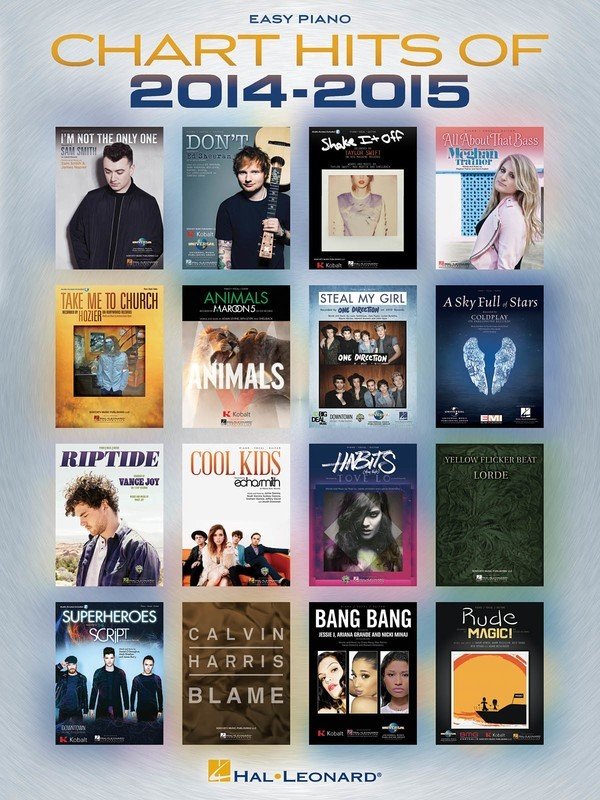 Chart Hits of 2014–2015 — Easy Piano with Lyrics (Hal Leonard)