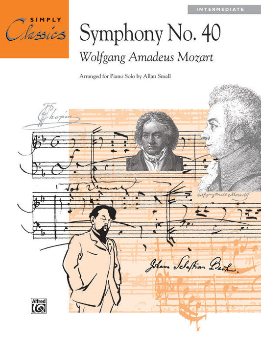 Symphony No 40 Intermediate Piano Sheet Music Simplified Masterwork Solo