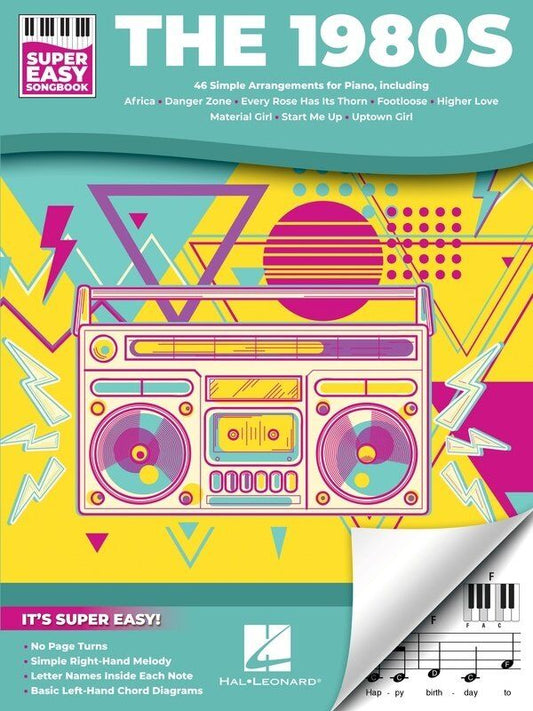 1980s Super Easy Songbook for Piano & Keyboard - 46 Simple Arrangements, E-Z Play Format, 96 Pages, Hal Leonard