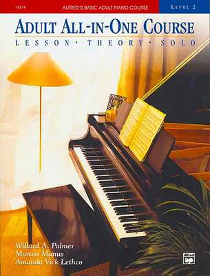 Alfred's Basic Adult All-in-One Course Book 2 - Piano Lesson, Theory, Solo - Spiral Bound