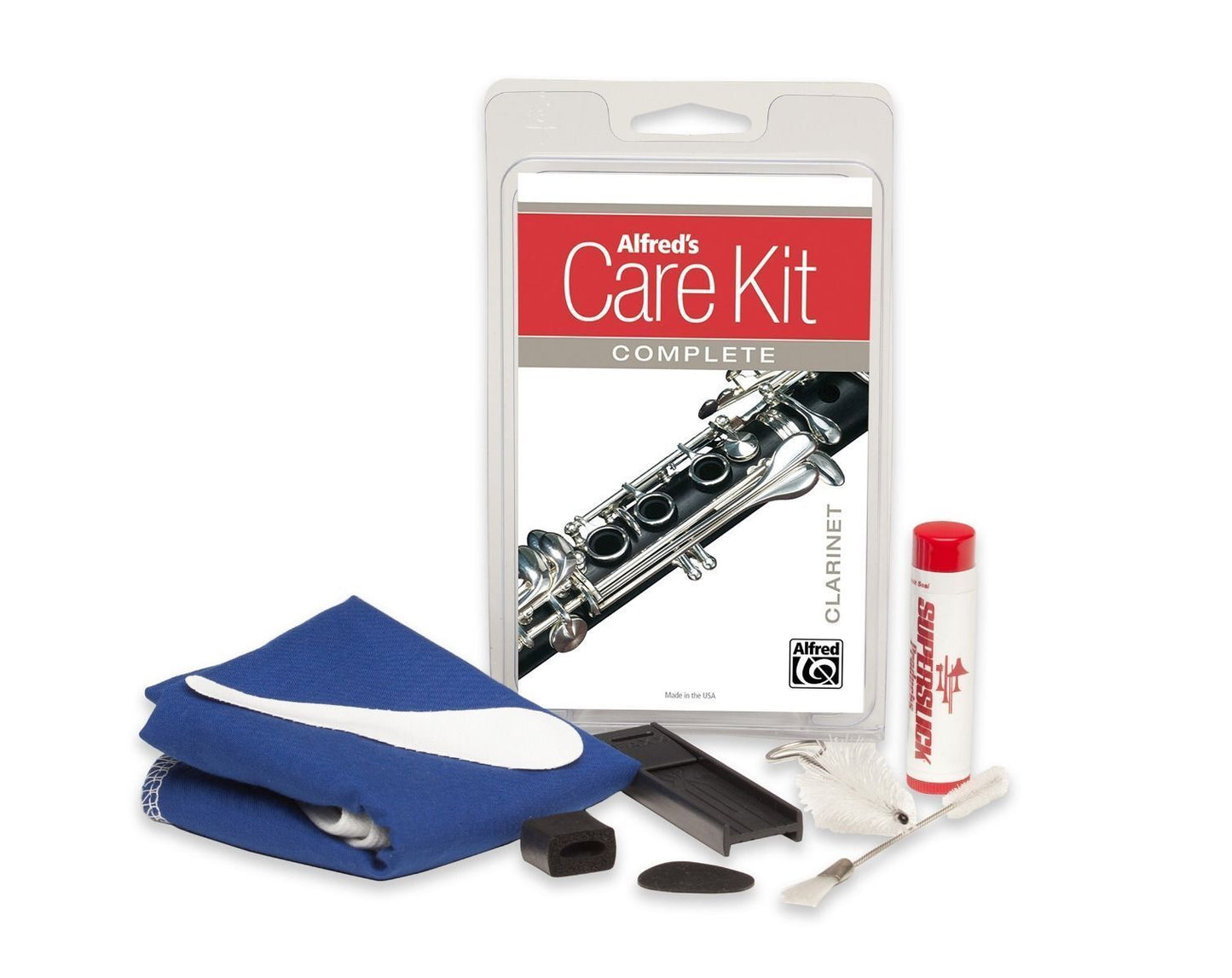 Alfred's Care Kit Complete For Clarinet  Inc. Cushions, Swabs, Cork Grease