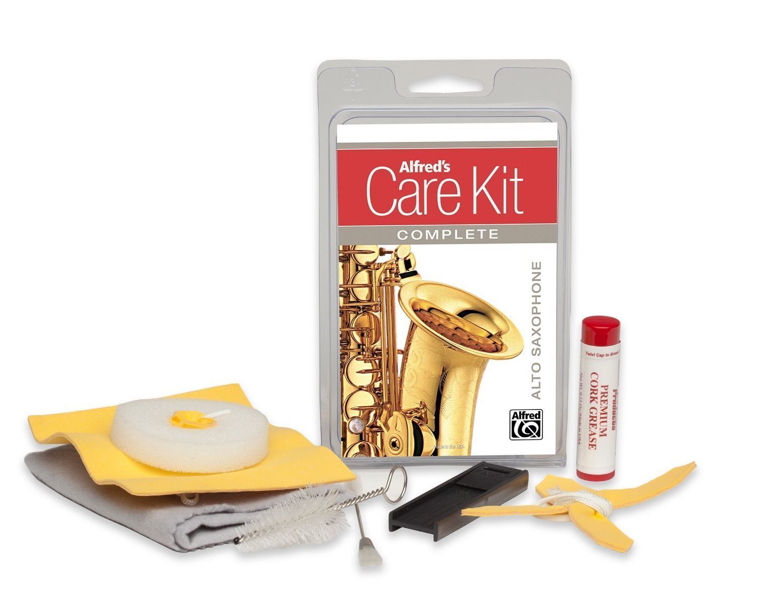 Alfred's Care Kit Complete For Alto Saxophone  Inc. Swabs, Brushes & Grease