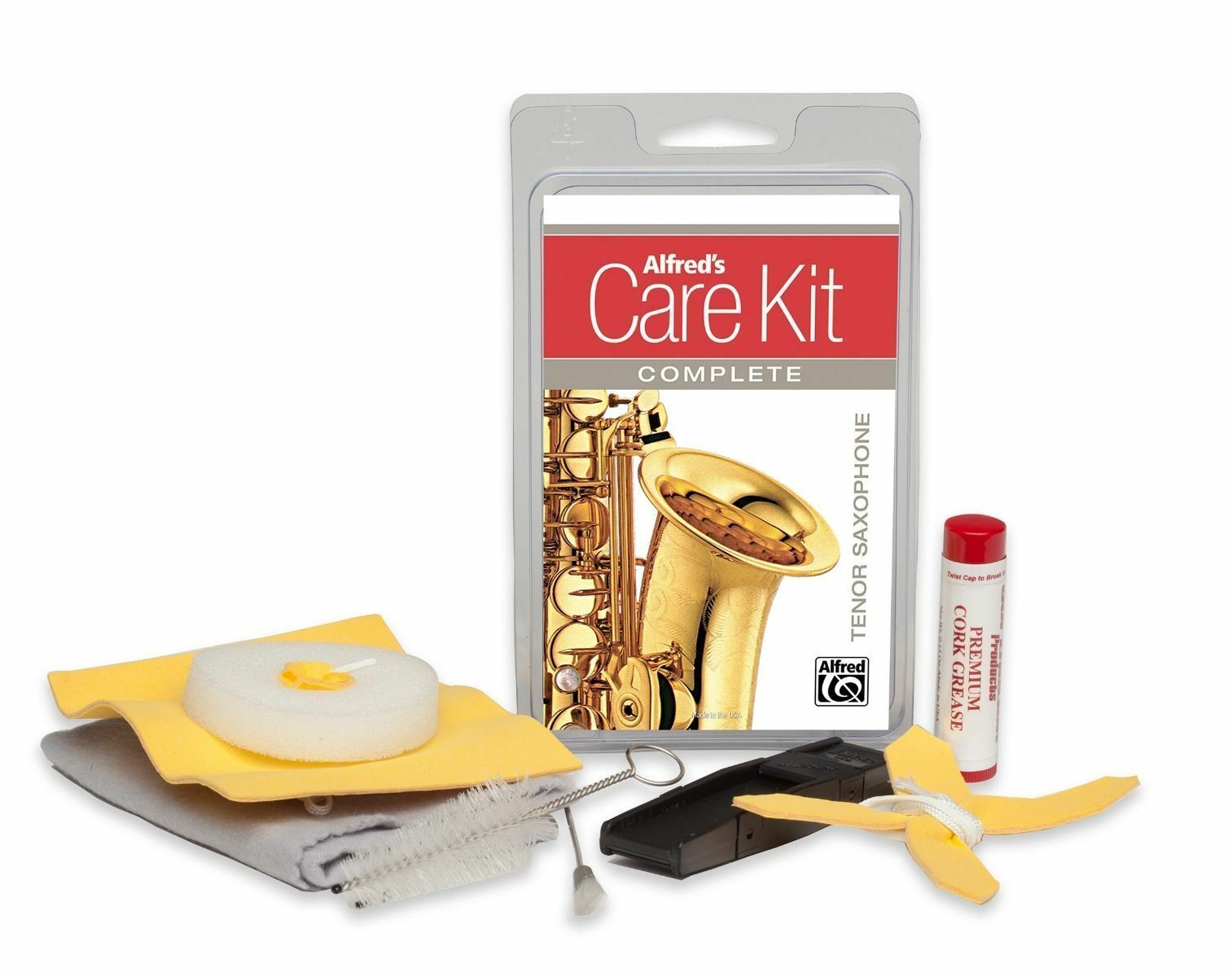 Alfred's Care Kit Complete For Tenor Saxophone  Inc. Swabs, Brush & Grease