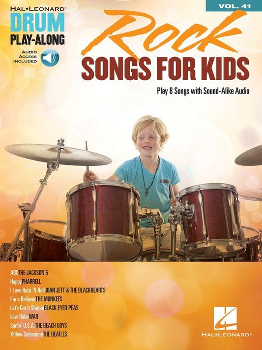 Rock Songs for Kids — Drum Play-Along, Vol. 41, Book/Online Audio (Hal Leonard)