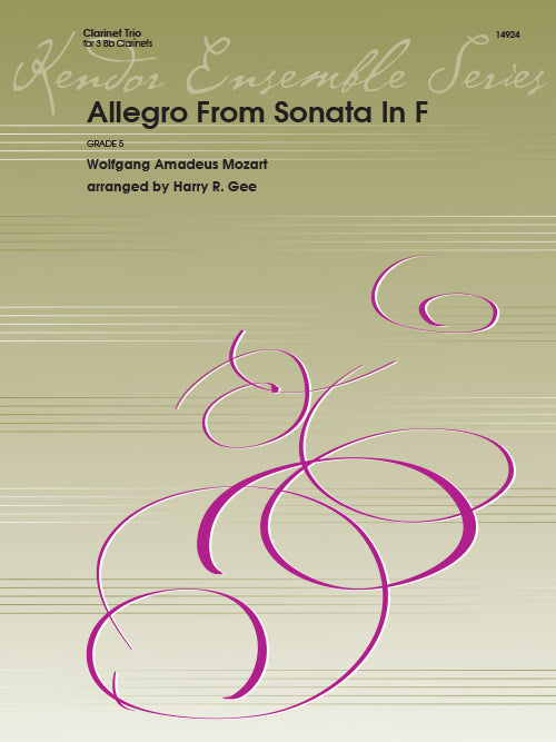 Allegro From Sonata F Arr Gee Cla Trio