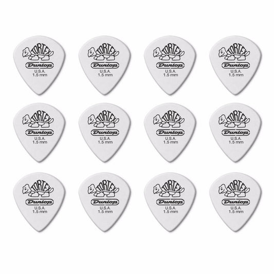 12 x Jim Dunlop Tortex Jazz 3 White 1.50mm Guitar Picks III 478R