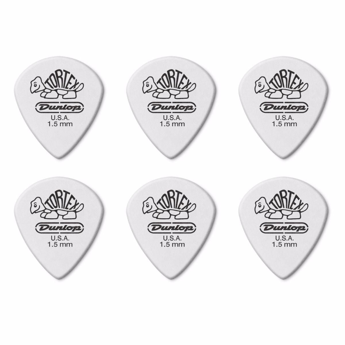 6 x Jim Dunlop Tortex Jazz 3 White 1.50mm Guitar Picks III 478R