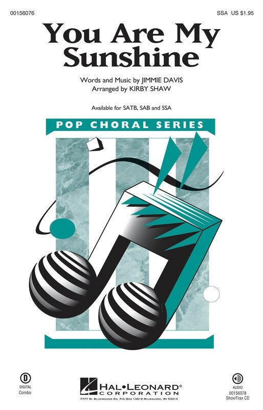 You Are My Sunshine — SSA Choral Score (Hal Leonard)