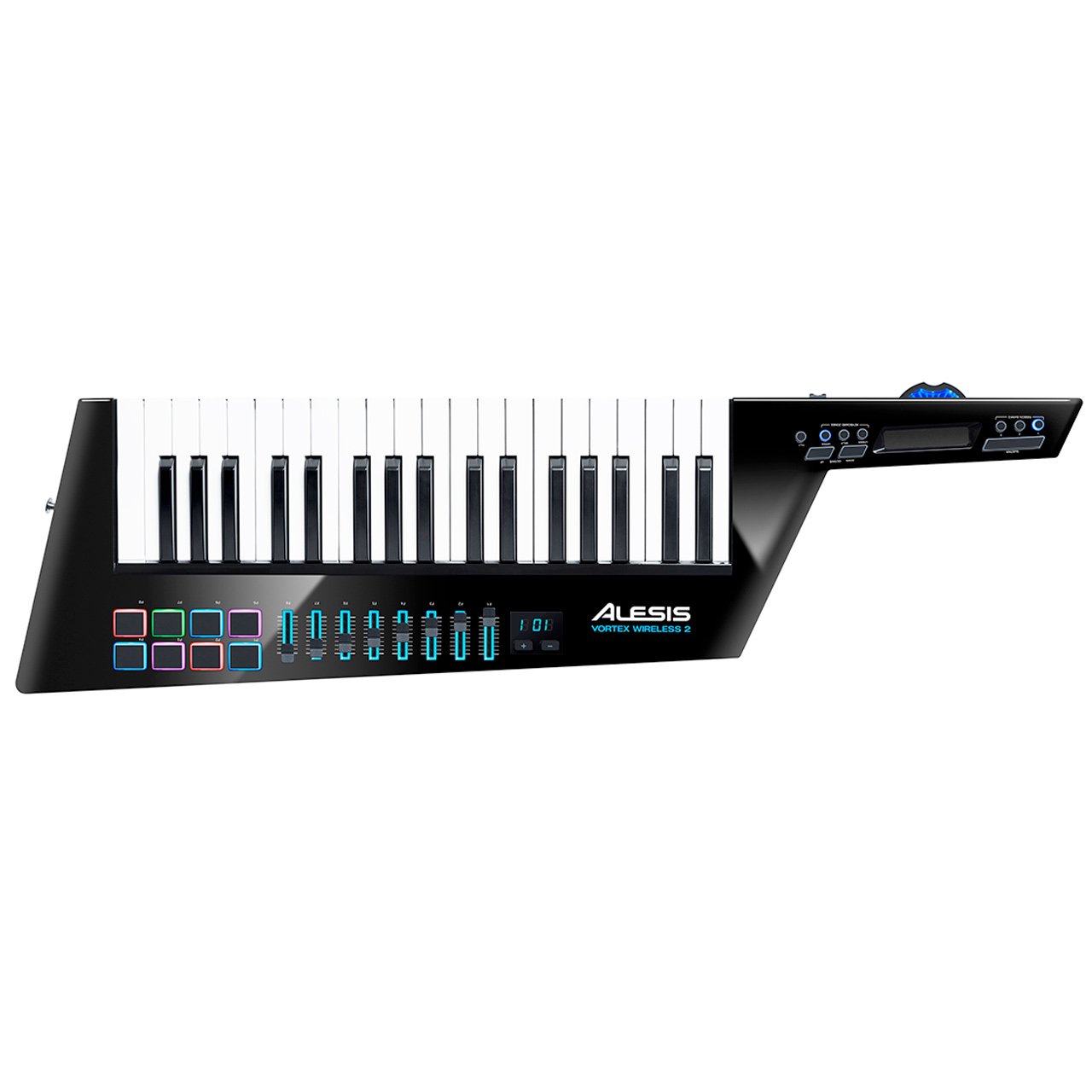 Alesis Vortex Wireless 2 USB/MIDI Keytar Controller with 37 Keys, RGB Pads, Faders, and Included Software