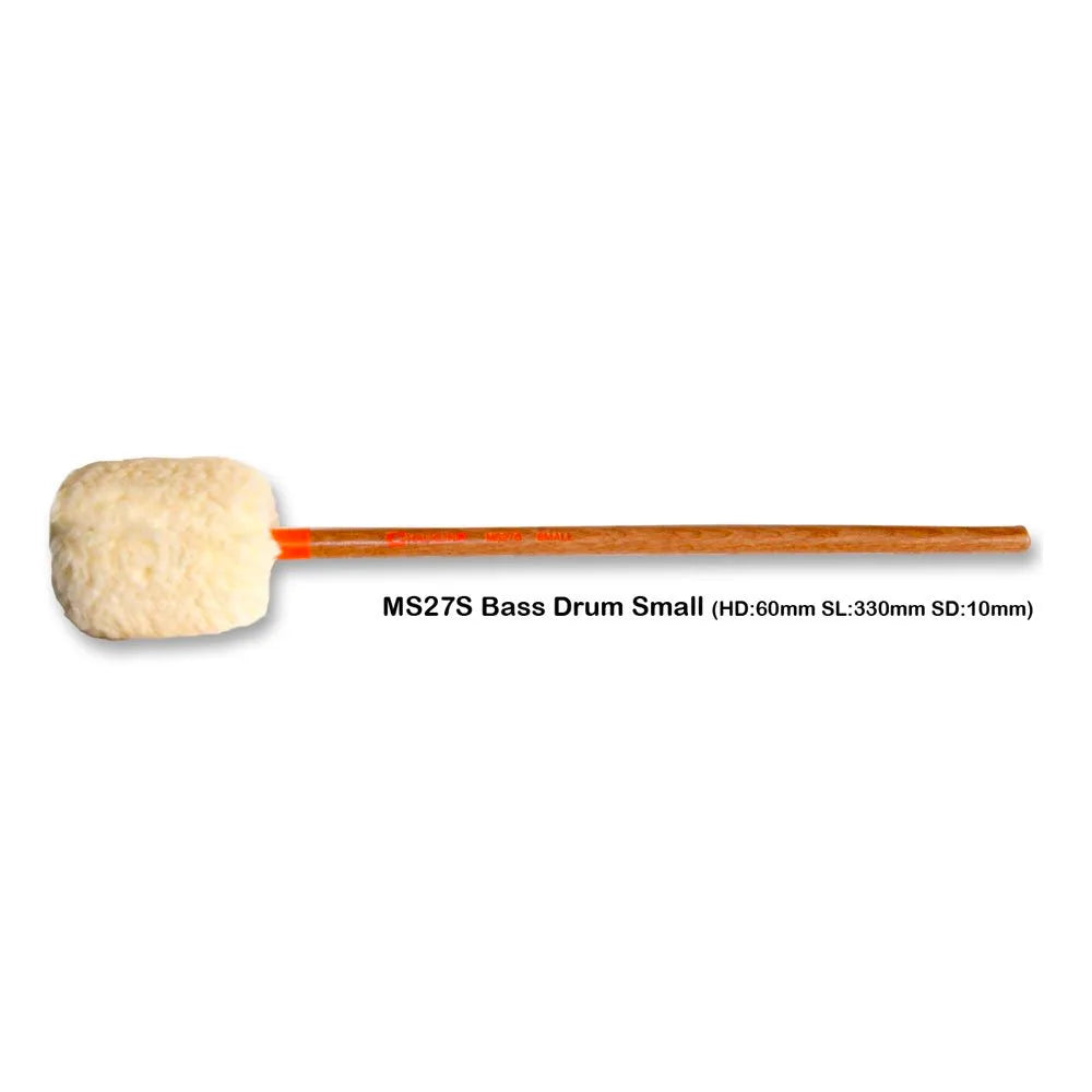 Chalklin MS27S Small Concert Bassdrum Mallet with Maple Shaft and Lambs-Wool Head