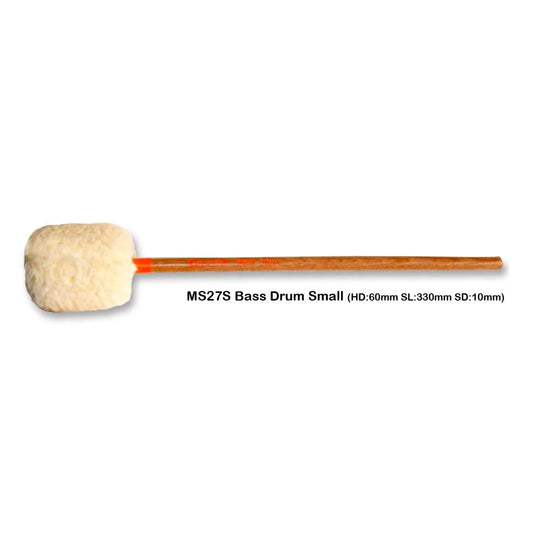 Chalklin MS27S Small Bass Drum Mallet with Tapered Maple Shafts