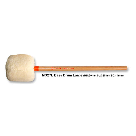 Chalklin MS27L Large Bassdrum Mallet with Maple Shaft and Simulated Lambs-Wool Head