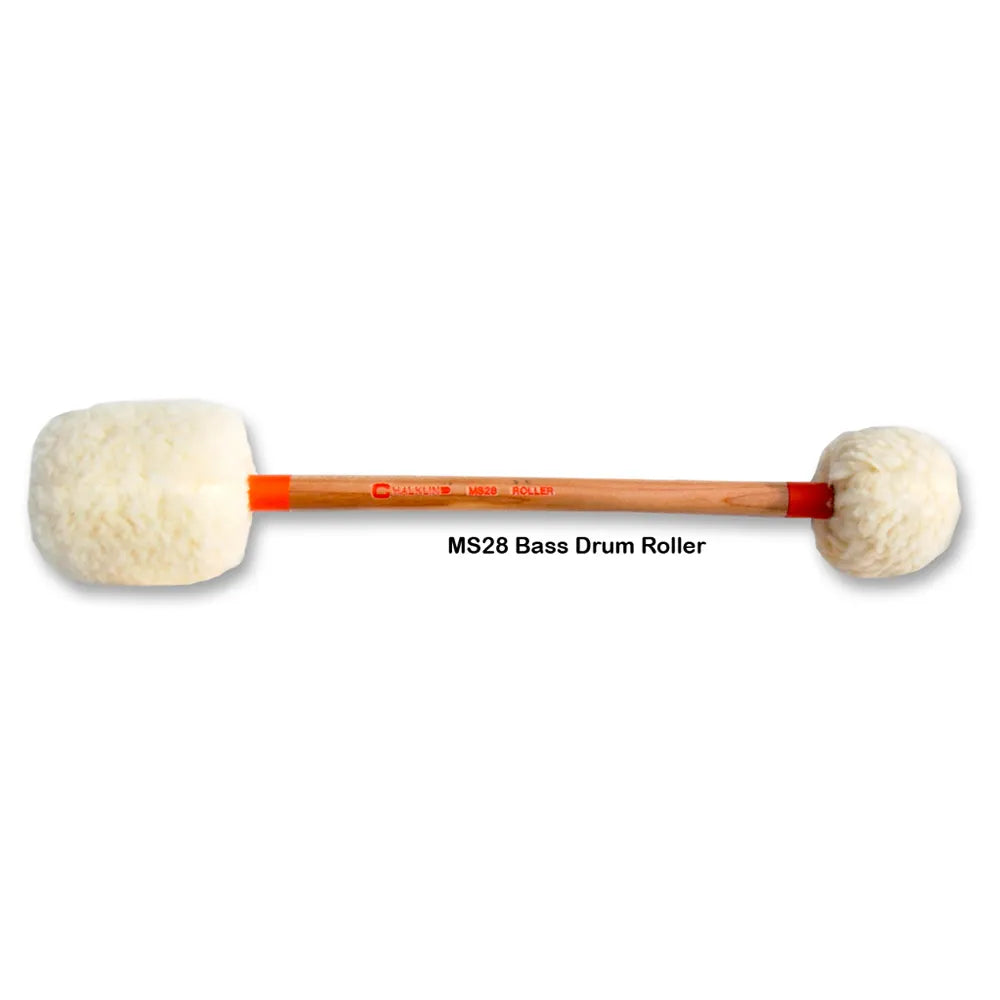 Chalklin MS28 Double Headed Bass Drum Mallet with Tapered Maple Shafts for 28"-40" Drums