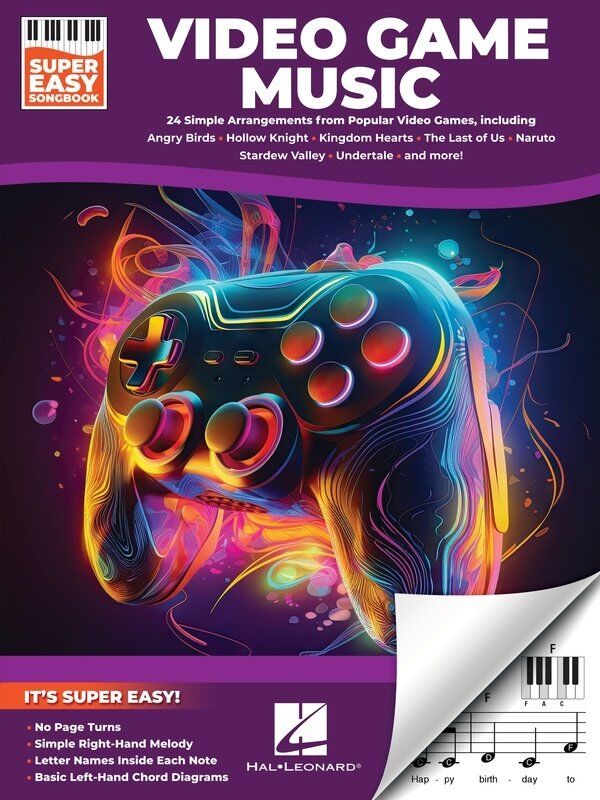 Video Game Music Super Easy Songbook by Hal Leonard - 40 Pages for Keyboard and Piano