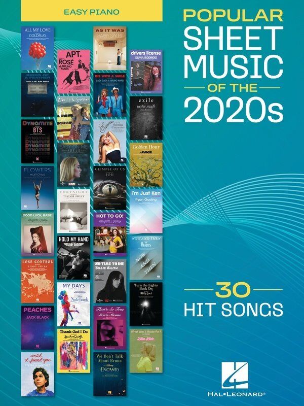 Popular Sheet Music of the 2020s: 30 Hit Songs for Easy Piano with Lyrics and Chord Frames