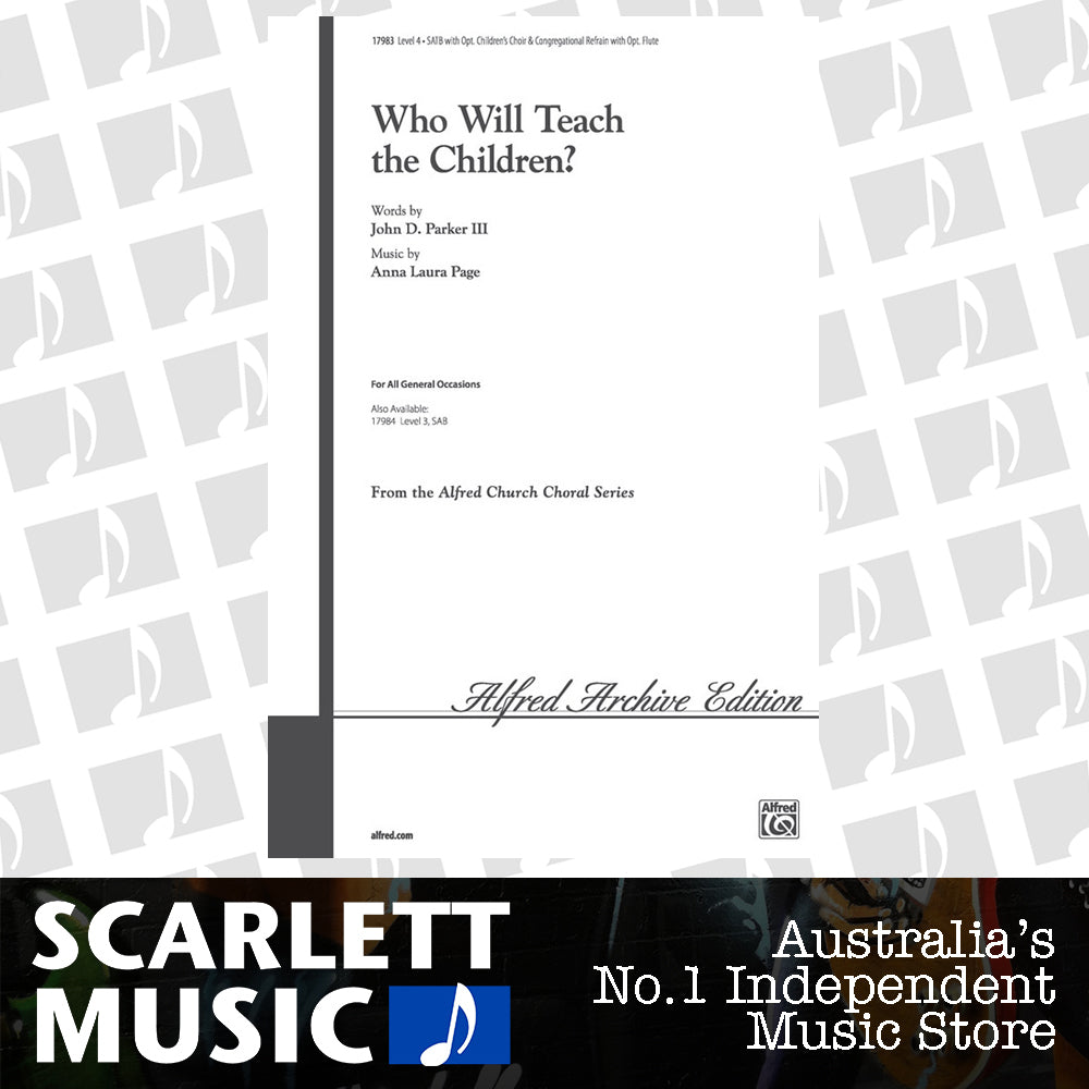 Who Will Teach the Children SATB Choral Sheet Music — view 2