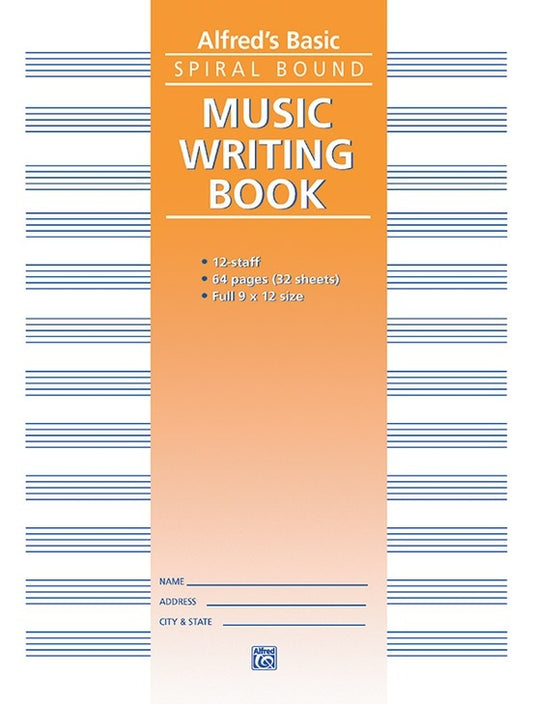 Manuscript Book 12 Stave 64 Pages Spiral