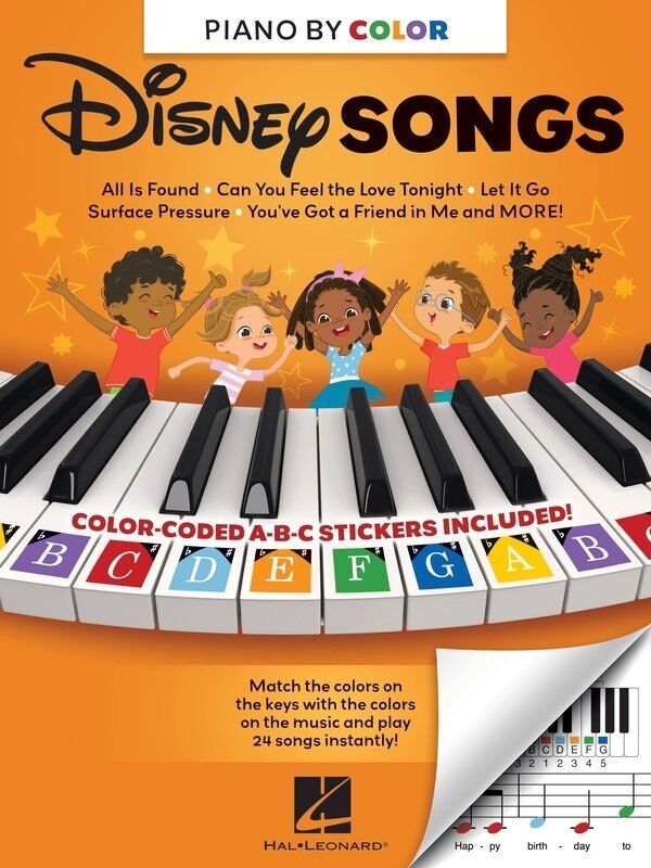 Piano-by-Color - Disney Songs Songbook for Beginners