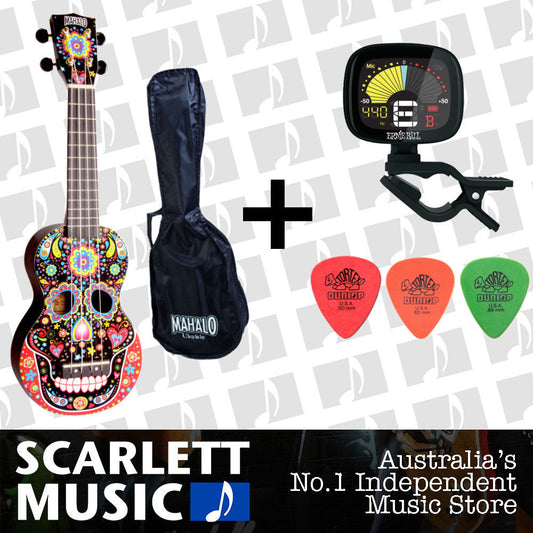 Mahalo Art Series Day of the Dead Soprano Ukulele ( SKBK ) w/Gigbag