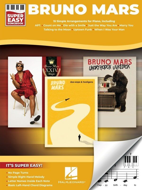 Bruno Mars Super Easy Songbook for Piano and Keyboard