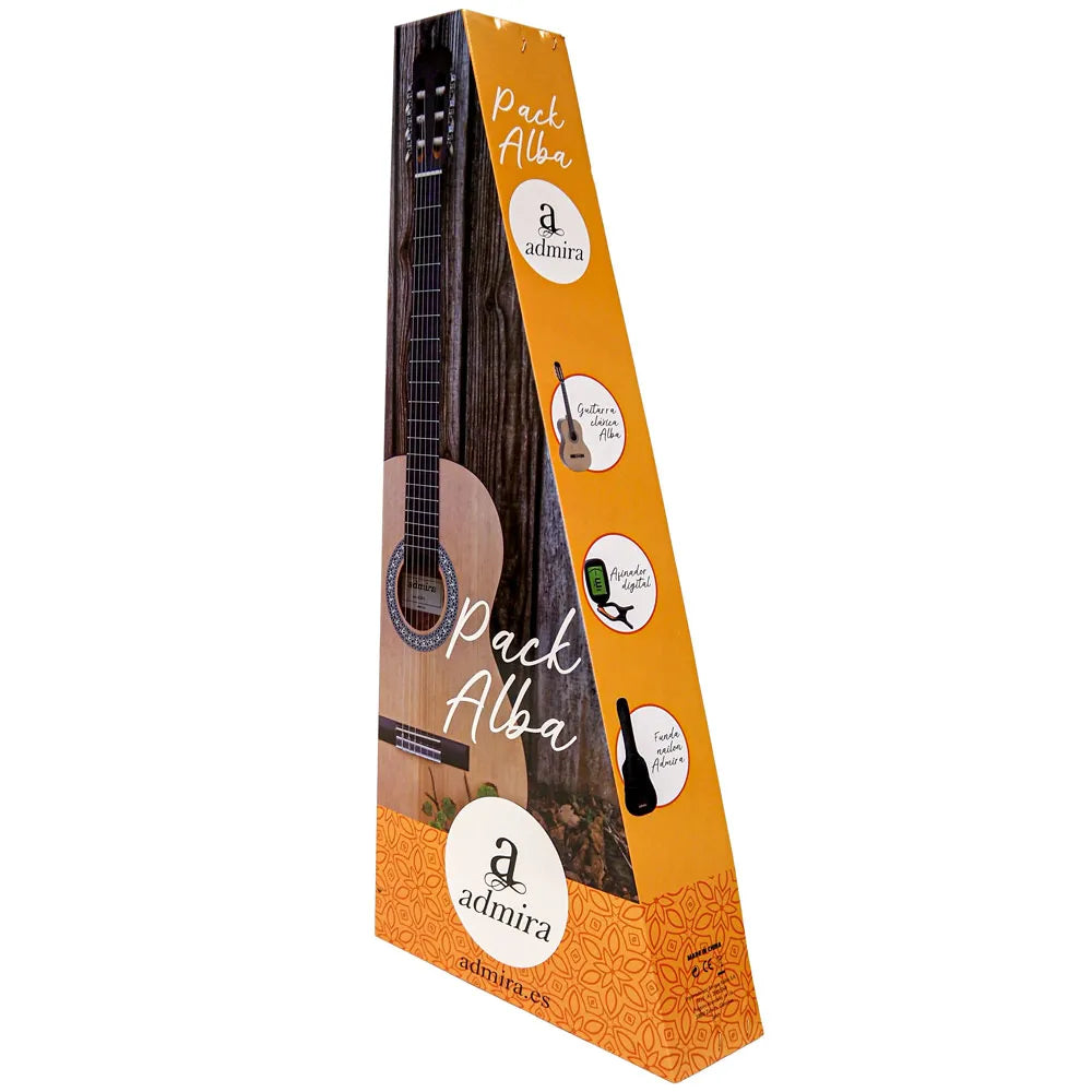 Admira Alba 4/4 Classical Guitar Pack with Gig Bag and Clip-On Tuner for Beginners — view 3