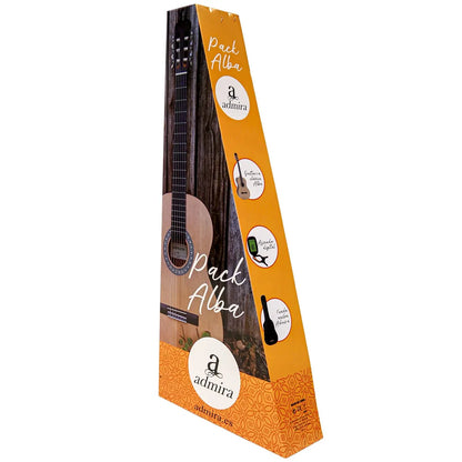 Admira Alba 4/4 Classical Guitar Pack with Gig Bag and Clip-On Tuner for Beginners — view 3