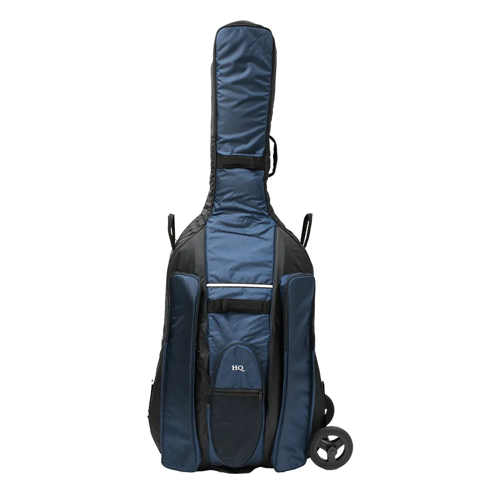 HQ Ultra-Pro Double Bass Bag with Wheel System 7/8 - Blue — view 4