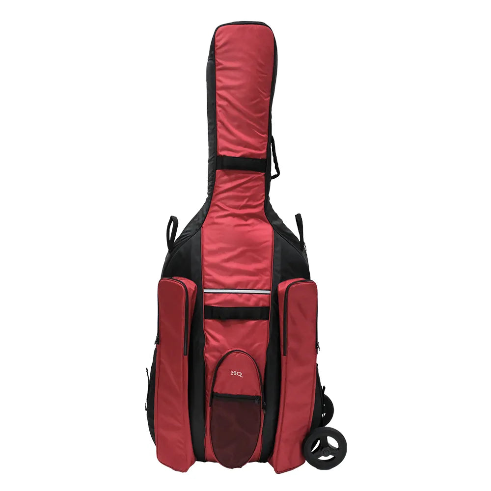 HQ Ultra-Pro Double Bass Bag with Wheel System 7/8 - Red — view 4