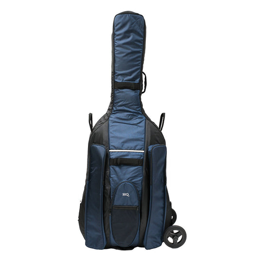HQ Ultra-Pro Double Bass Bag with Wheel System 3/4 - Blue