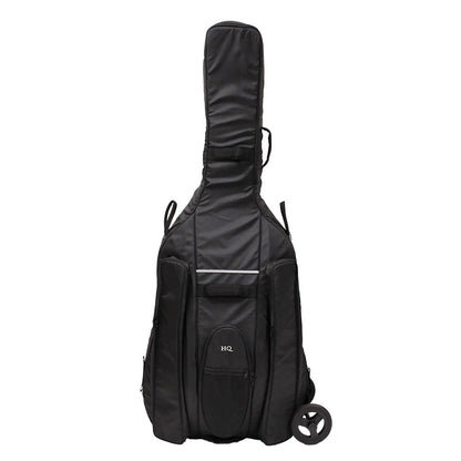 HQ Ultra-Pro Double Bass Bag with Wheel System 3/4 - Black
