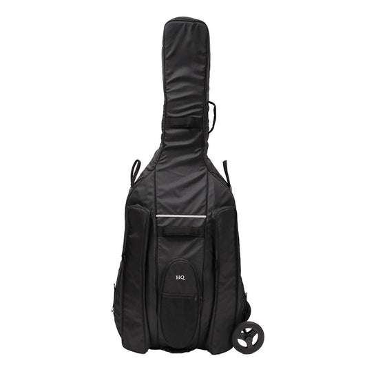 HQ Ultra-Pro Double Bass Bag with Wheel System 3/4 - Black