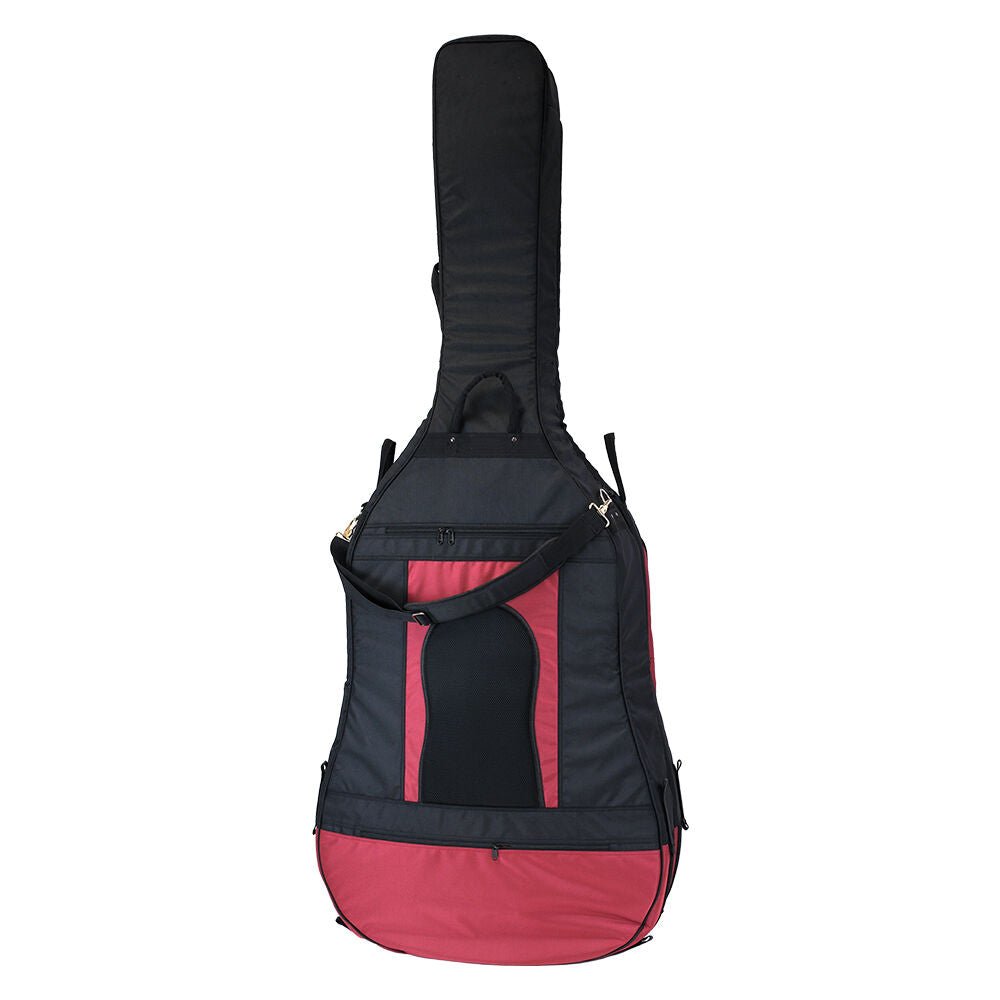 HQ Ultra-Pro Double Bass Bag with Wheel System 3/4 - Red — view 3