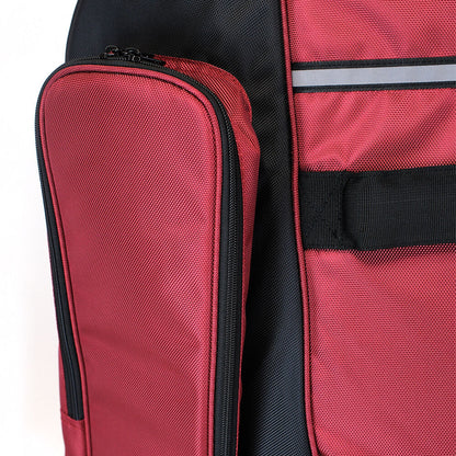HQ Ultra-Pro Double Bass Bag with Wheel System 3/4 - Red — view 7