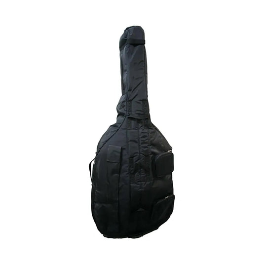FPS Double Bass Bag 1/2 Black 20mm Padded with 7 Handles and Accessories Storage