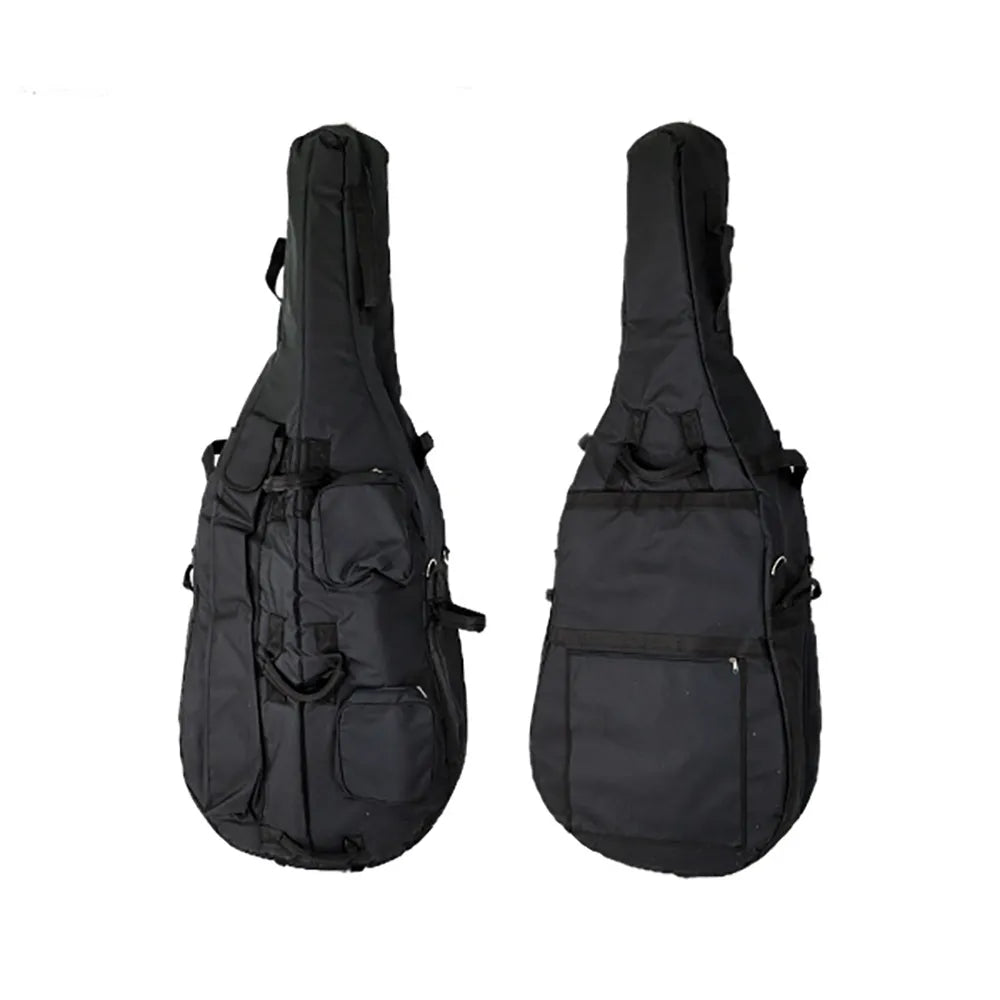 Enrico Deluxe Heavy-Duty Padded Double Bass Bag with 10 Handles and Pockets, 1/4 Size