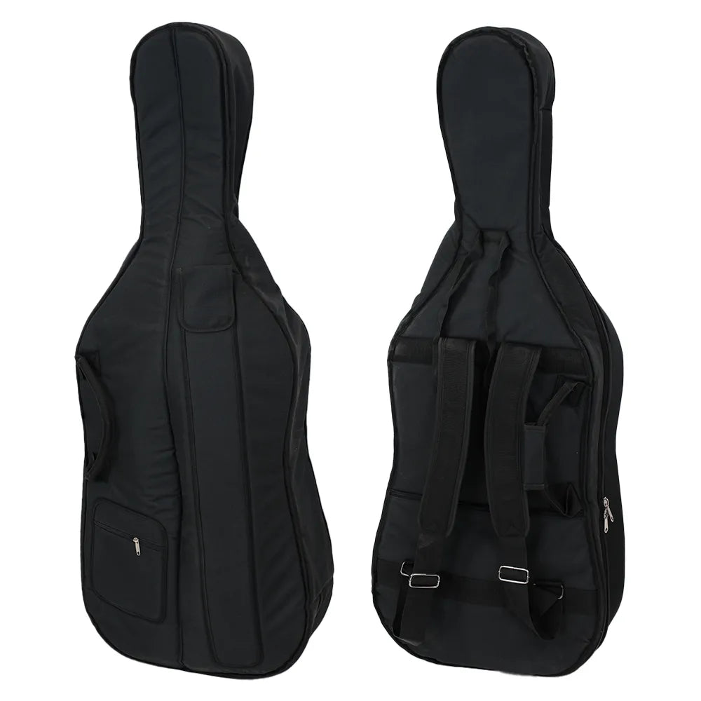 Enrico Deluxe Double Bass Bag with 10 Handles, Bow Pocket, Padded Sleeve, Music Pocket, Velcro Endpin Straps, 1/10 Size