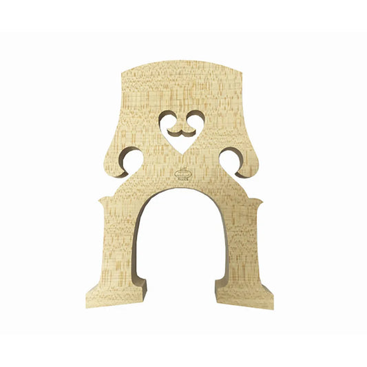 Aubert Belgian 3/4 Double Bass Bridge #21 - Treated Maple, 138mm Leg Width, Standard Arch