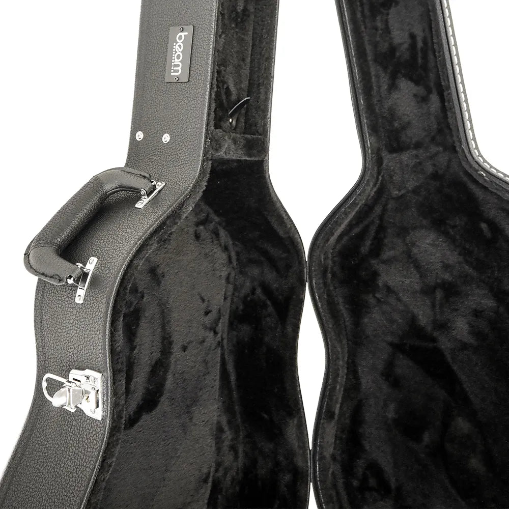 Beam Arched-Top Wooden Dreadnought Guitar Case with Plush Interior and Storage Compartment — view 5