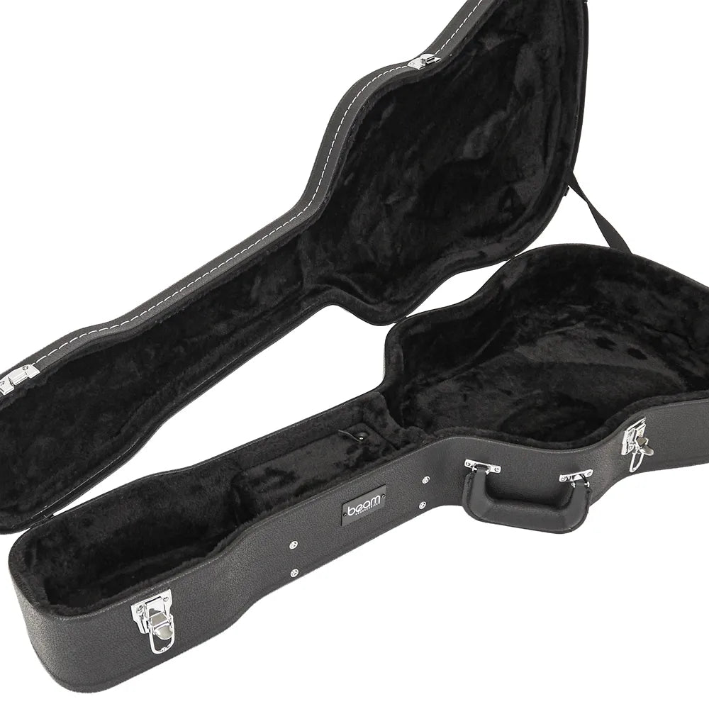 Beam Arched-Top Wooden Dreadnought Guitar Case with Plush Interior and Storage Compartment — view 2