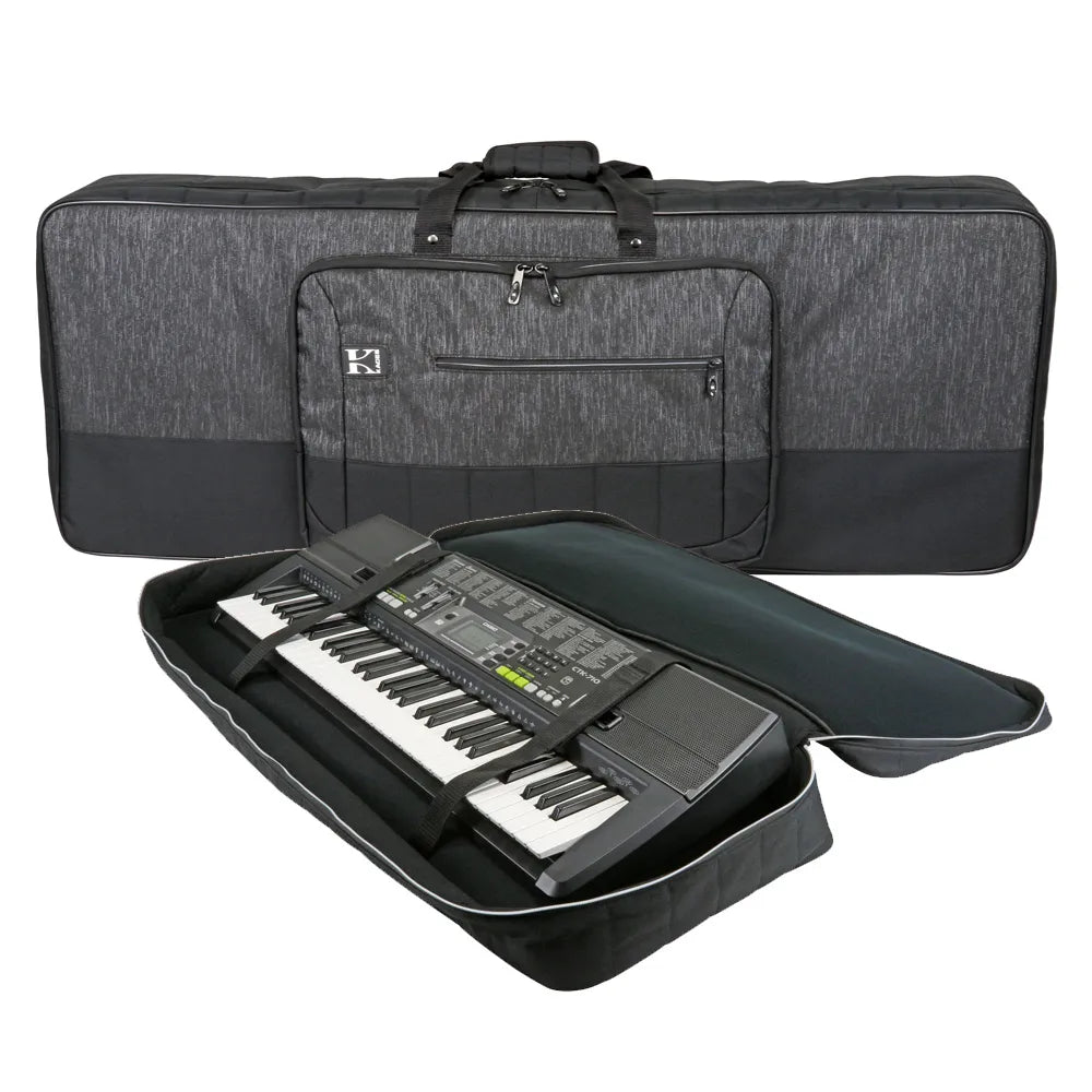 Luxe Keyboard Bag 42"x15" for 61 Note Keyboards, Water-Resistant, Expandable Pocket, Foam Padding, Adjustable Straps, 1 Year Warranty