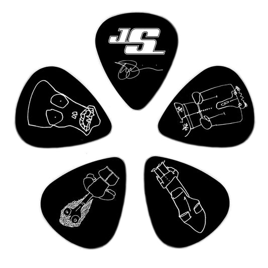 Planet Waves Joe Satriani Guitar Picks, Black, 10 Pack, Light