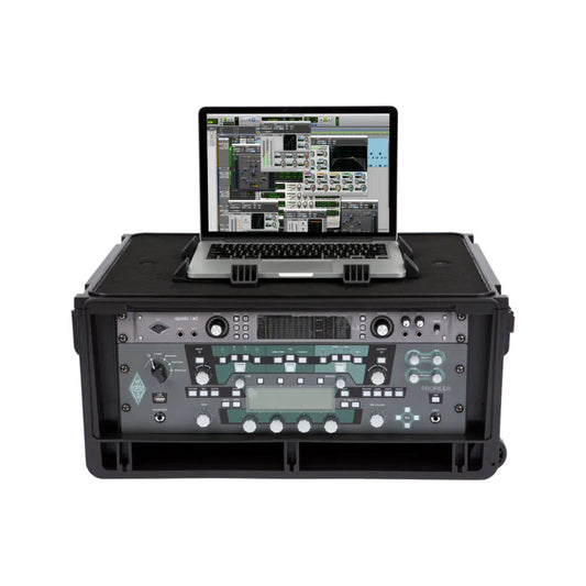 SKB 1SKB-iSF4U Laptop and 4U Rack Case with Wheels, Waterproof, Adjustable Work Surface, TSA Approved Locking Latches