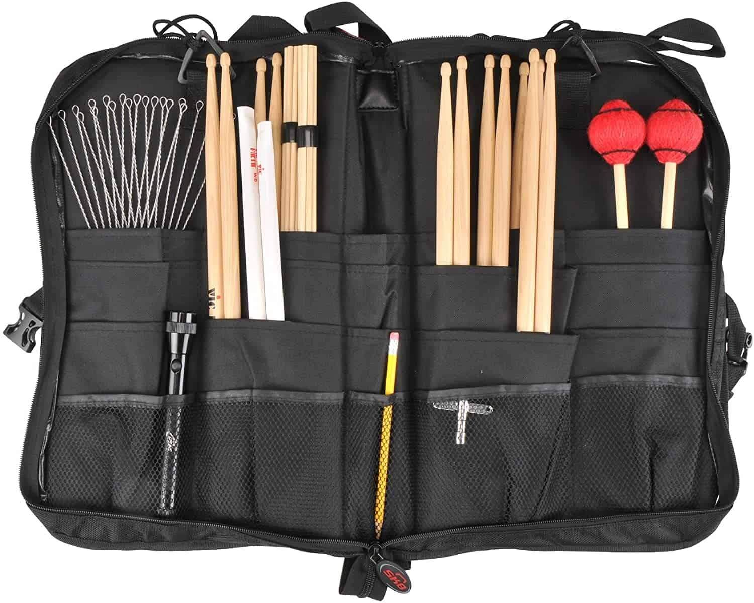 SKB 1SKB-SB300 Deluxe Stick/Mallet Bag with Multi-Layered Pockets and Adjustable Shoulder Strap — view 2