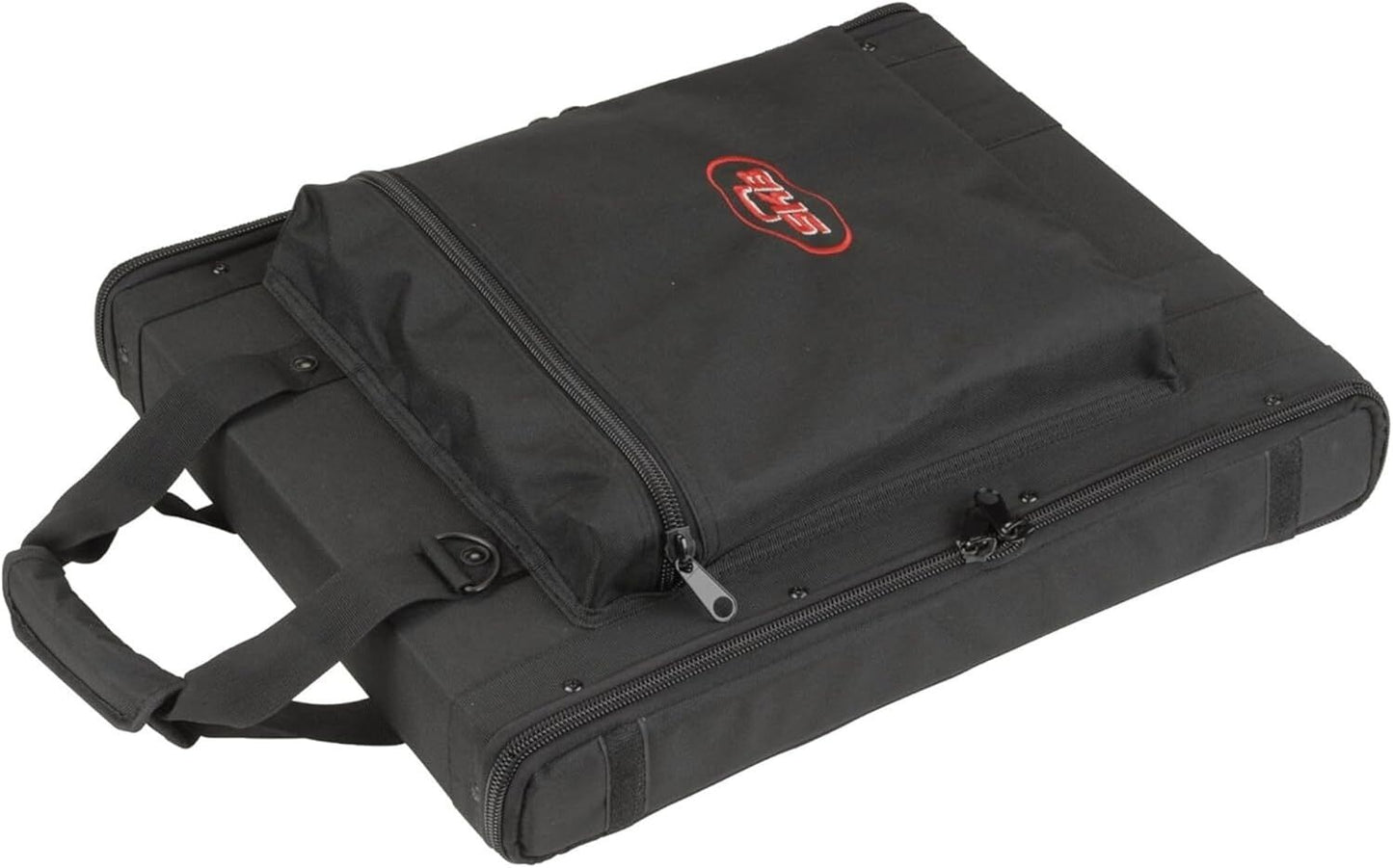 SKB 1U Soft Rack Case for Wireless Microphone Systems, 600 Denier Nylon, Adjustable Strap, Padded Lid, Exterior Pouch, 14.5" Depth — view 3