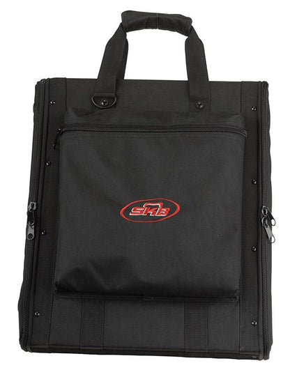 SKB 1U Soft Rack Case for Wireless Microphone Systems, 600 Denier Nylon, Adjustable Strap, Padded Lid, Exterior Pouch, 14.5" Depth